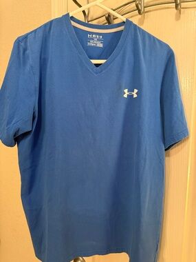 Under Armour royal Blue V-Neck Tee with white Logo